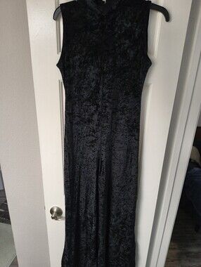 Lisco Dancewear Black Crushed Velvet Jumpsuit – Size M